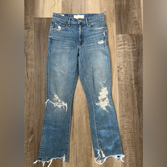 Mother Superior The Insider Ankle Chew Distressed Jeans Size 24 destroyed Bills - Picture 4 of 13